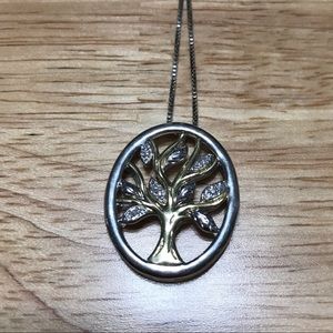 Sterling silver & 14k gold tree of life necklace